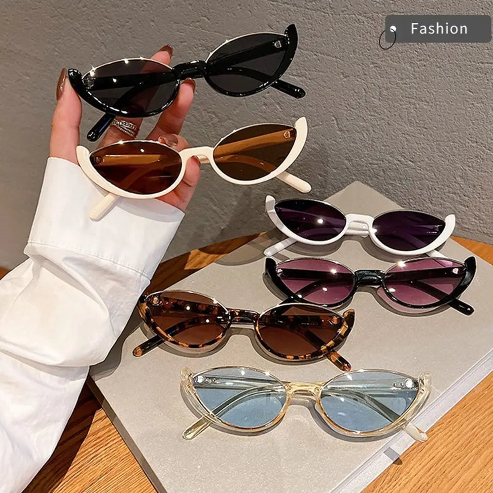Vintage Small Cat Eye Sunglasses for Women Trendy Half-frame Sun Glasses UV400 Fashion Shades Eyewear Summer Anti UV Sunglasses