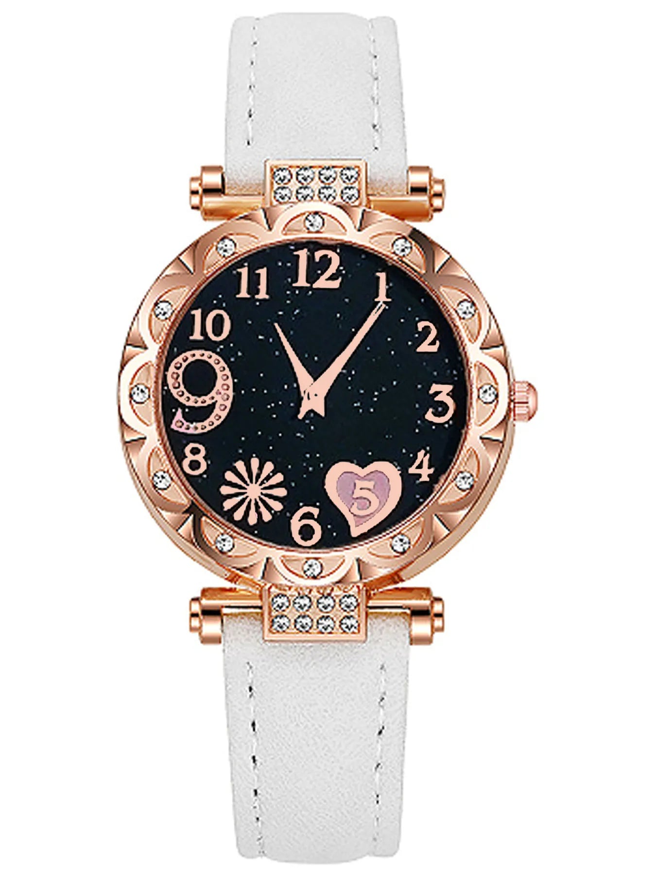 Women's Watch New Women's Leisure Watch Light Luxury Diamond Set Starfish Pattern Dial Belt Quartz Watch 6pcs/1pcs