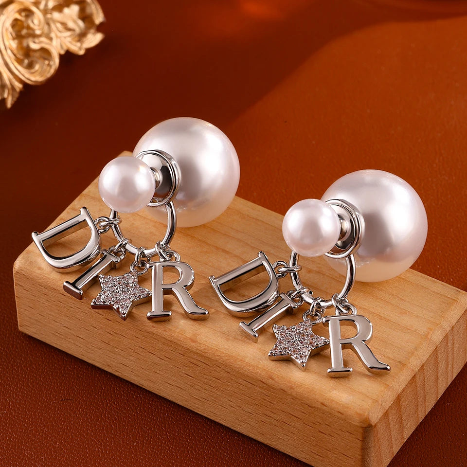 Elegant Business Pearl Star Earrings Suitable For Women To Wear Fashionable Jewelry For Travel, Banquets, And Parties