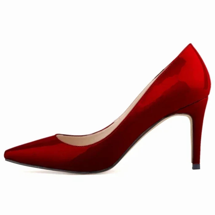 Large Size Women Pumps Classic Pointed Toe High Heels Sexy 9cm Stilettos Female Elegant Comfort Ladies Red Wedding Party Shoes
