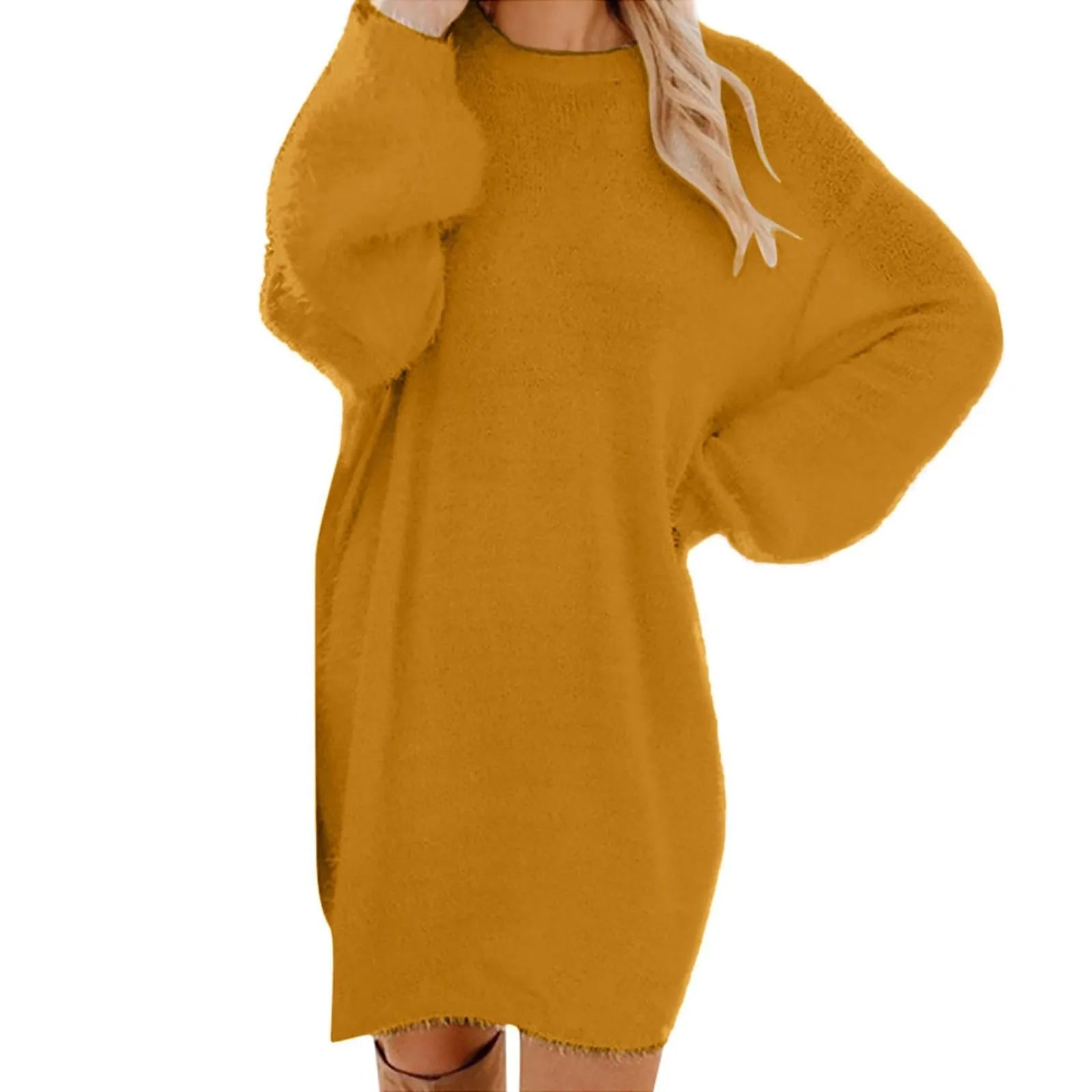 Women Sweater Dresses Autumn Winter Warm Turtleneck Pullovers Tops New Casual Long Sleeve Jumper Ladies Sweater Dress 2025