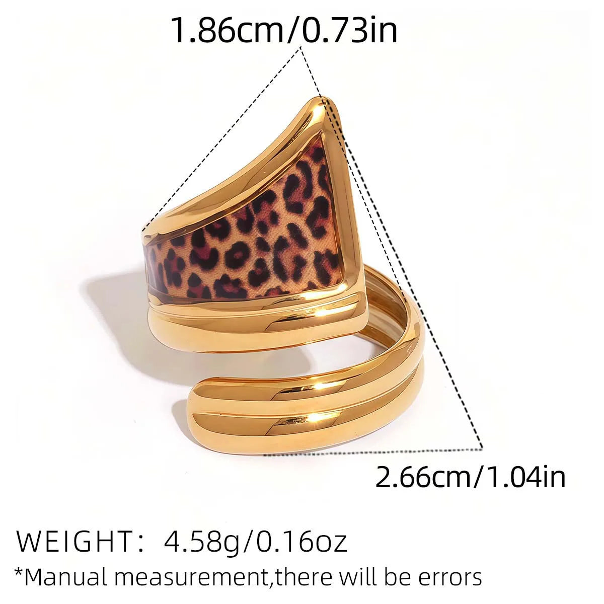 Minimalist 18K PVD Golden Plated 316 Stainless Steel Rings Chunky Jewelry High QualityCharm Stylish Boho Leopard Golden Jewelry