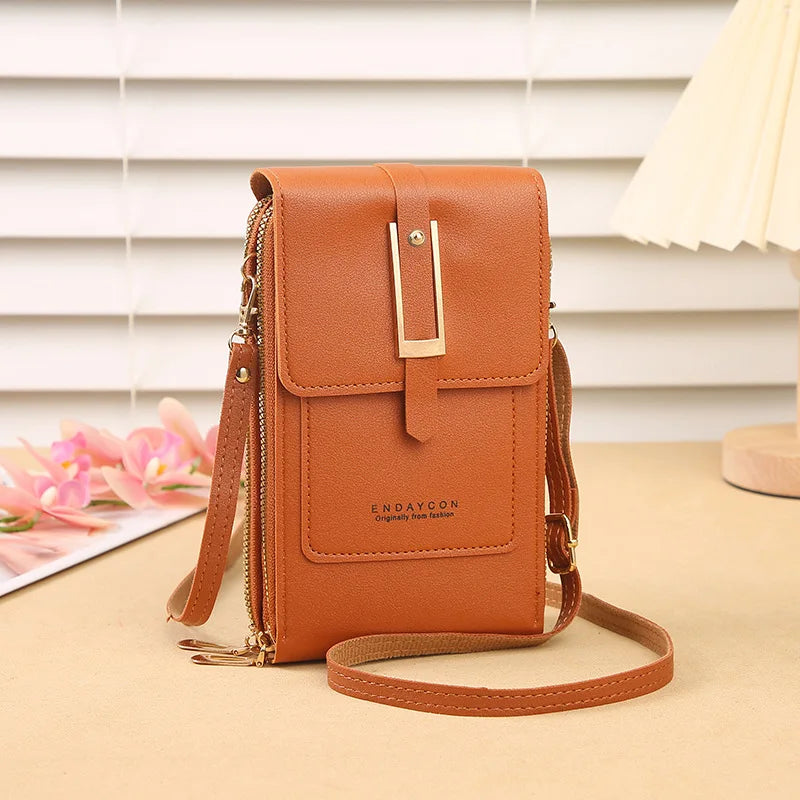 New transparent touchscreen phone bag trend simple crossbody small bag phone women's bag change bag vertical design