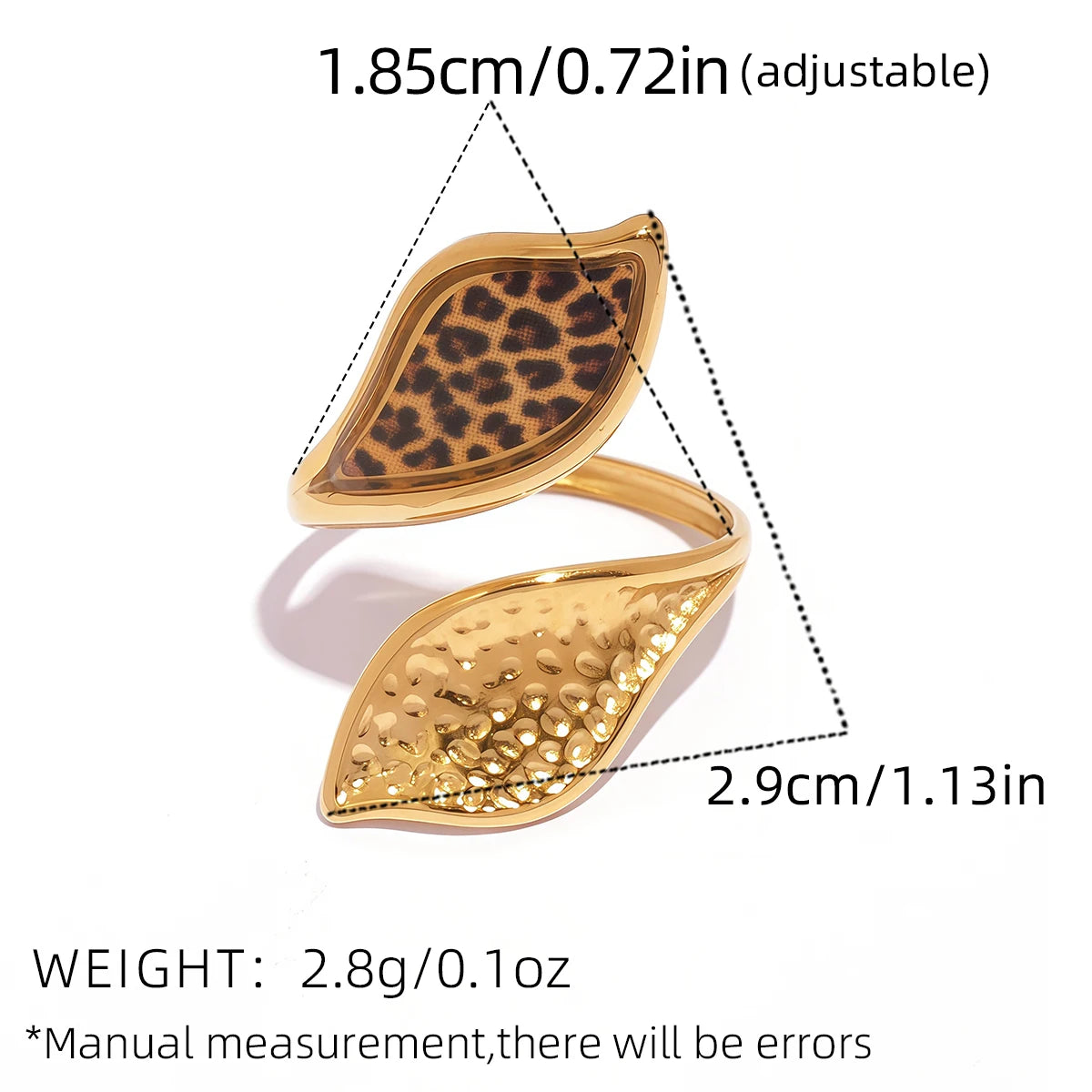 Minimalist 18K PVD Golden Plated 316 Stainless Steel Rings Chunky Jewelry High QualityCharm Stylish Boho Leopard Golden Jewelry
