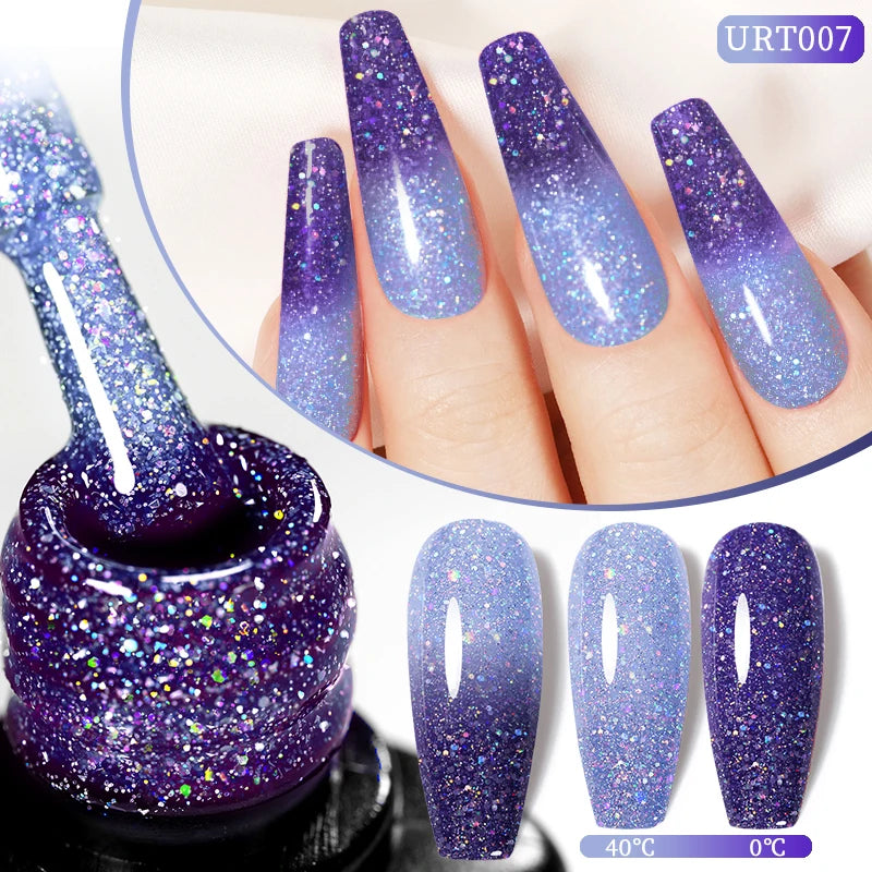 UR SUGAR 7.5ml Nude Glitter Color Nail Gel Polish Semi-permanent Varnish Soak Off Nail Art Base Top Coat UV LED Gel Manicure