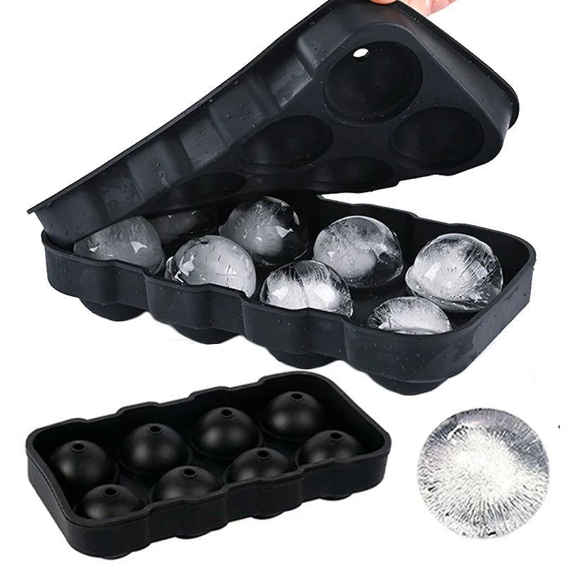 8-Grid Ice Cube Maker Molds Ice Cube Tray Silicone Ice Mold Reusable Ice Mould Ice Cream Tools Kitchen Items Kitchen Accessories