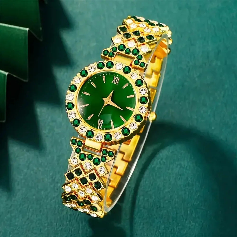 Elegant 6-piece women's watch set - Quartz movement, square case, zinc alloy strap, timer function - ideal gift for Valentine's