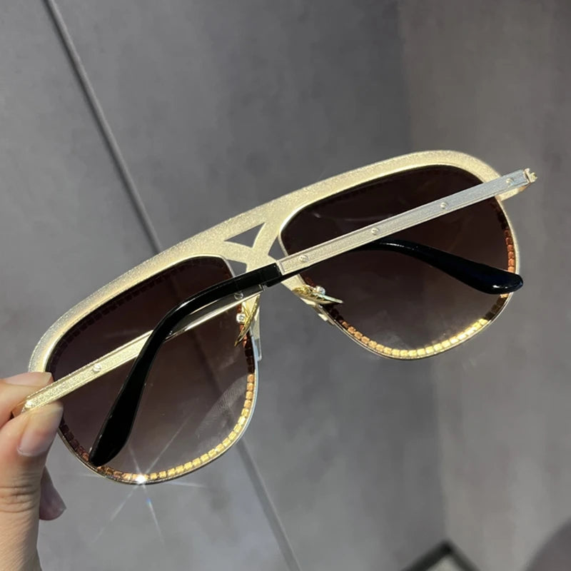 New Personalized Sunglasses For Women Shiny Crystal Sun Glasses Men Vintage Eyegalsses For Hip Hop Oculos De Sol Feminino