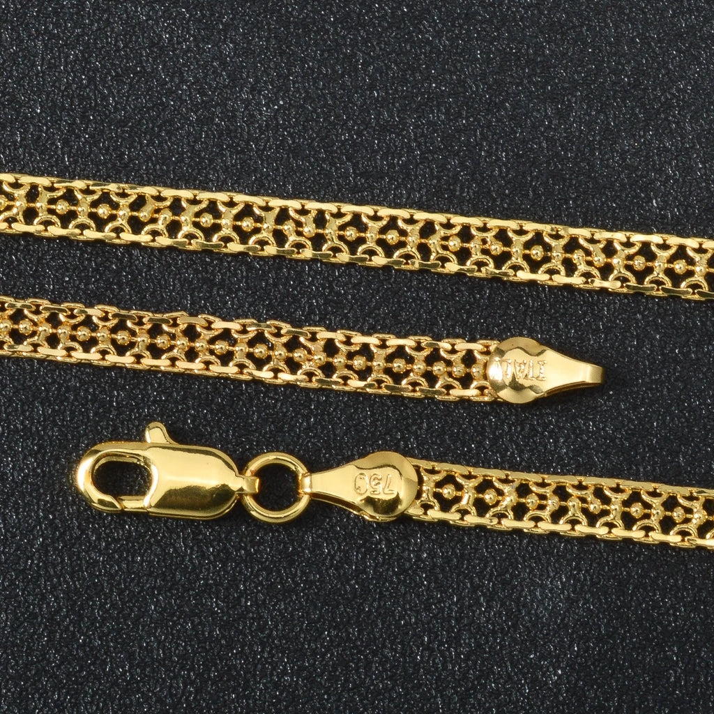 Dubai 18k Gold-plated Copper Necklace Classic Patterns 750 Italian Jewelry Accessories Party Birthday Wedding Attire Gifts