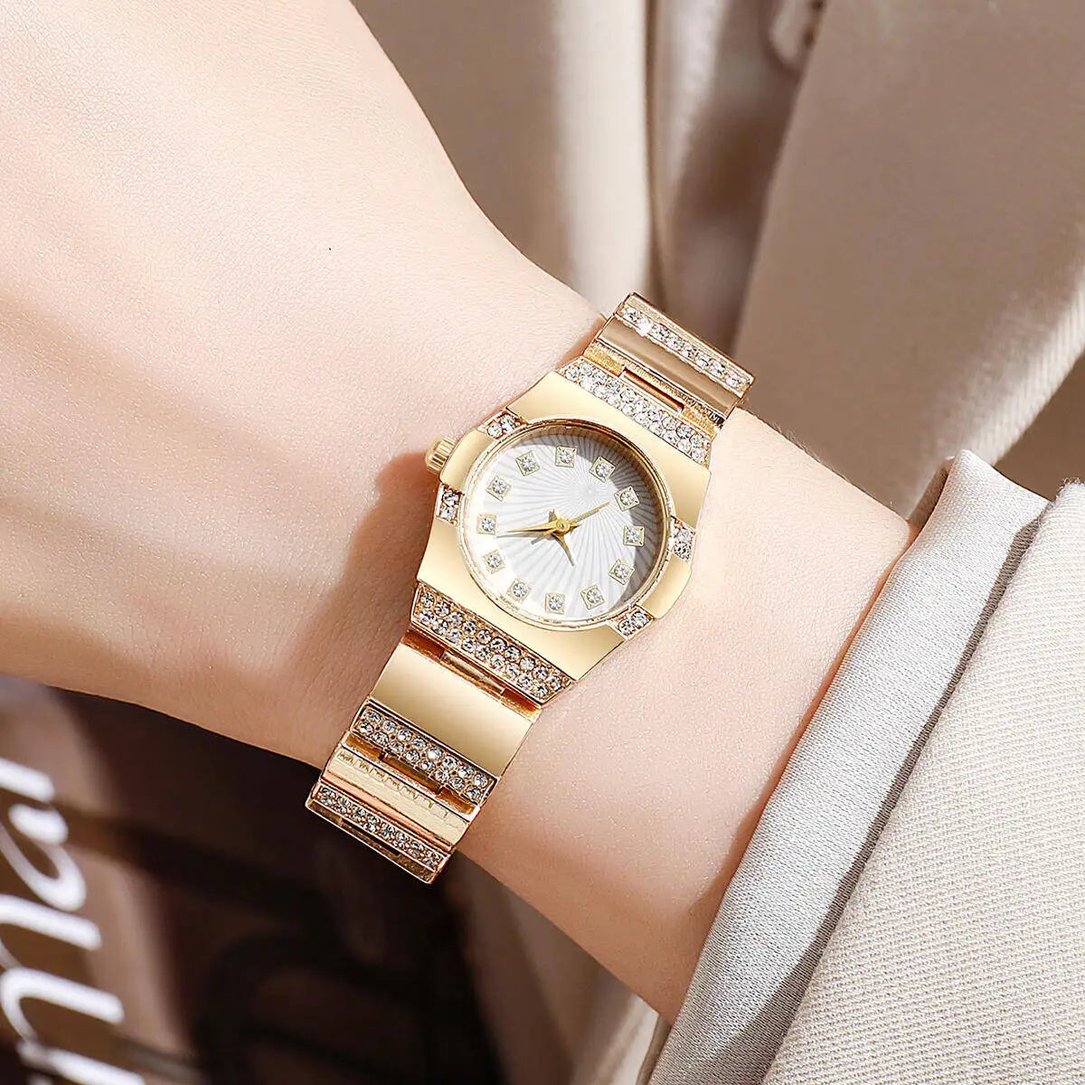 Luxury Rhinestone Women Watches Fashion Small Dial Quartz Watch Steel Strap Wristwatches for Girls Clock Reloj Mujer