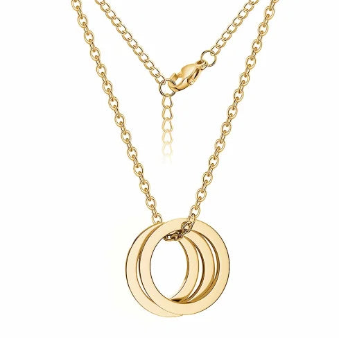 COOLTIME Custom Name Round Pendant Necklace Stainless Steel Trend Engraved Letter Necklace Jewelry Gift for Women