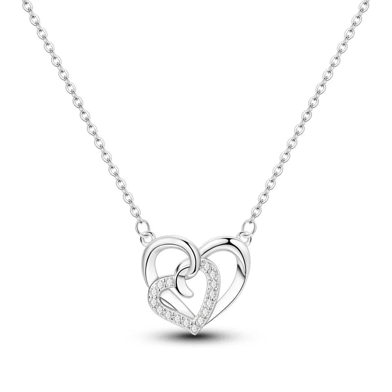 Original 925 Sterling Silver Necklace For Women Class Style Heart Shape Romantic Style High Quality Women Necklace Jewelry Gift