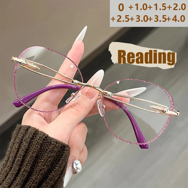 2025 Whitening Reading Glasses Fashionable High-end Glasses Frame For Women High-definition Ultra-light Reading Glasses JH258