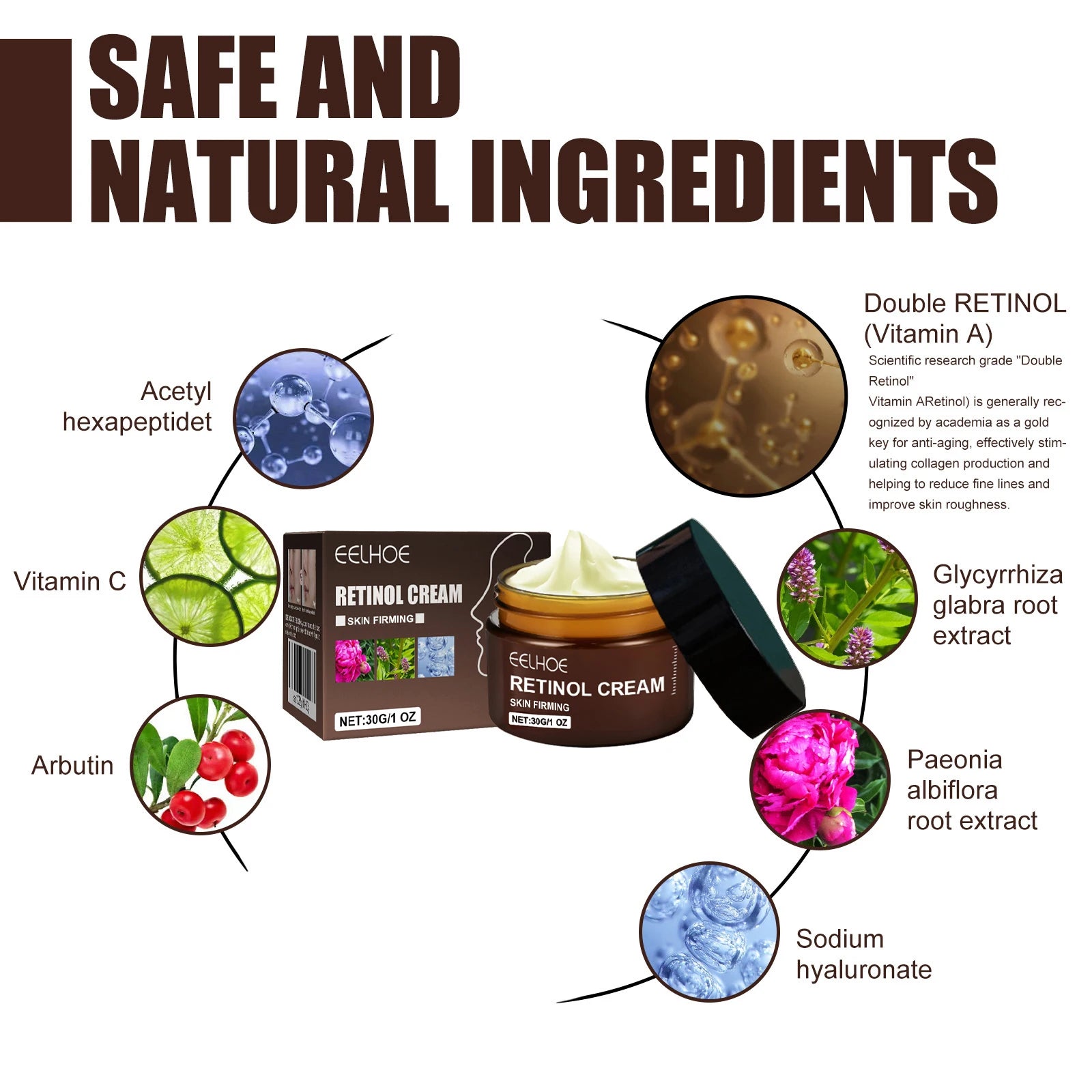 Double Retinol Facial Cream Anti-aging Fade Fine Line Wrinkle Firming Lifting Repair Skin Barrier Brightening Moisturizing Cream