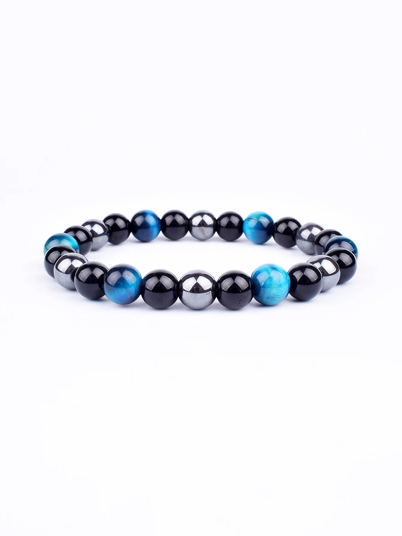 Triple Power Beaded Bracelet Tiger's Eye for Courage Obsidian Grounding & Pyrite for Wealth Natural Stones Healthy Care Jewelry