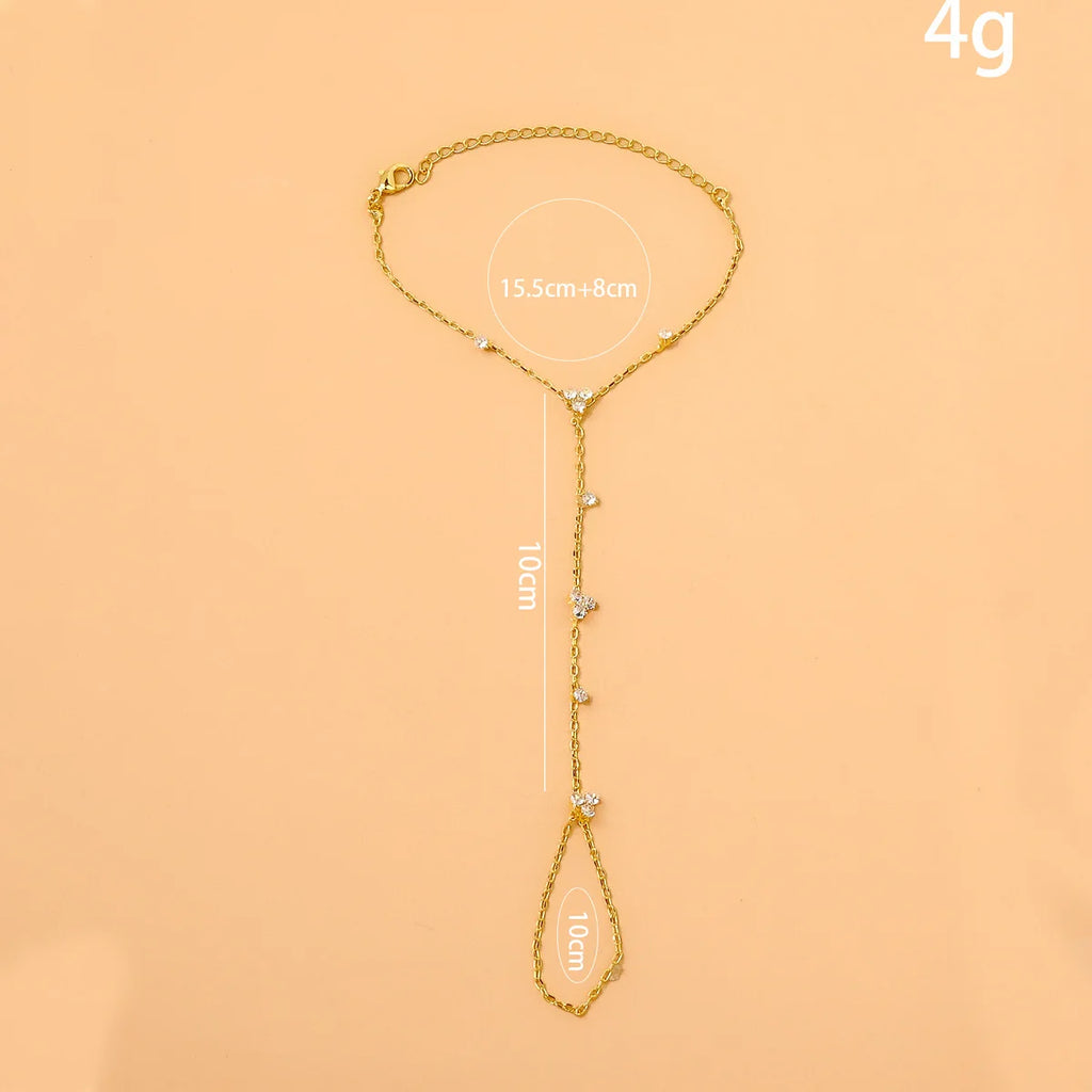 2025 Summer New Rhinestone Flower Bracelet Geometric Crystal Metal Bracelet for Women Beach Party Jewelry Accessories