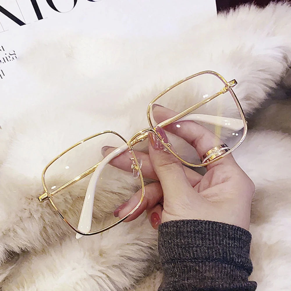 Oversized Anti Blue Light Glasses Men Women Diamond Studded Oversized Square Eyeglasses Computer Goggles Eyewear Glitter Frame