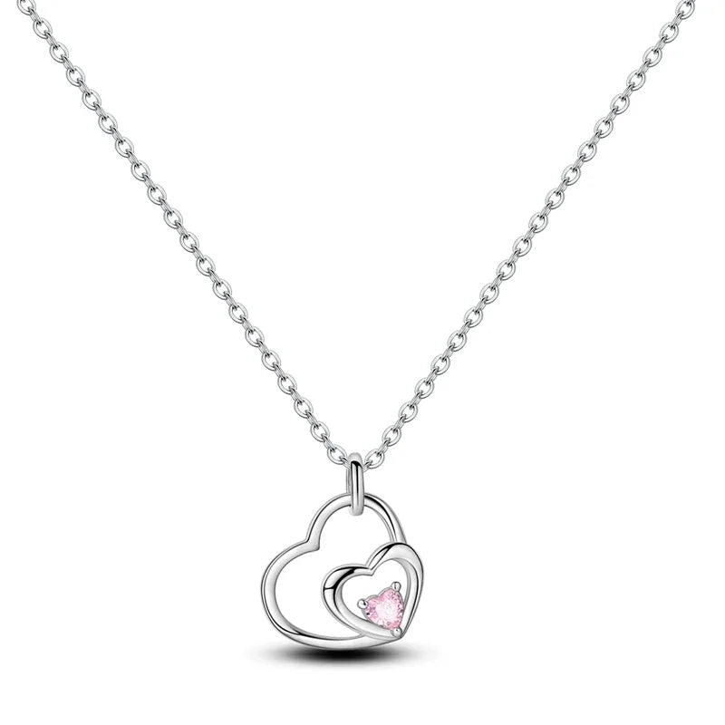 Original 925 Sterling Silver Necklace For Women Class Style Heart Shape Romantic Style High Quality Women Necklace Jewelry Gift
