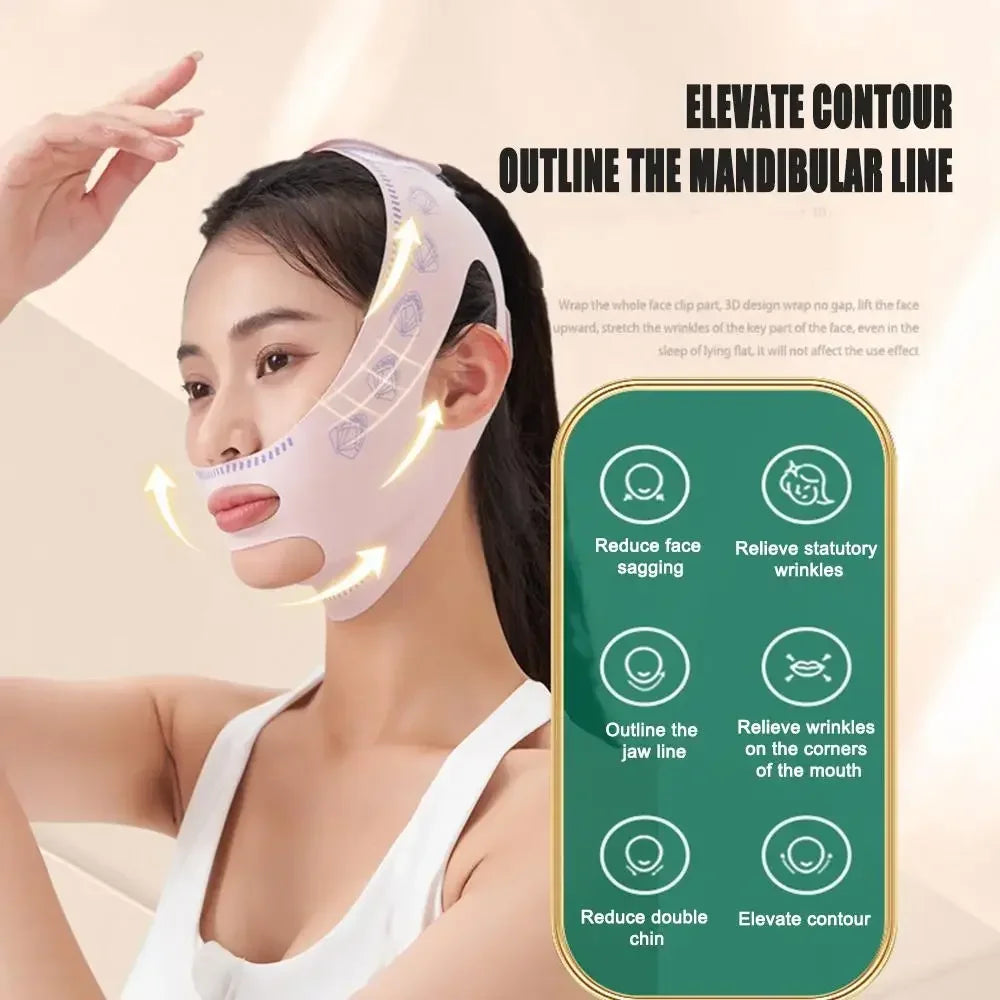 Wholesale Face Thin Mask Reduce Double Chin V-Line Shaping Bandage Anti Wrinkle Bandage Breathable V Face Band Cheek Lift Up