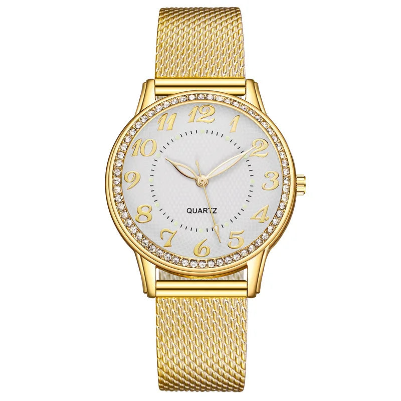 Luminous Watch Silver Gold Women Quartz Watches Simple Glowing Timepiece Ladies Gifts For Girls