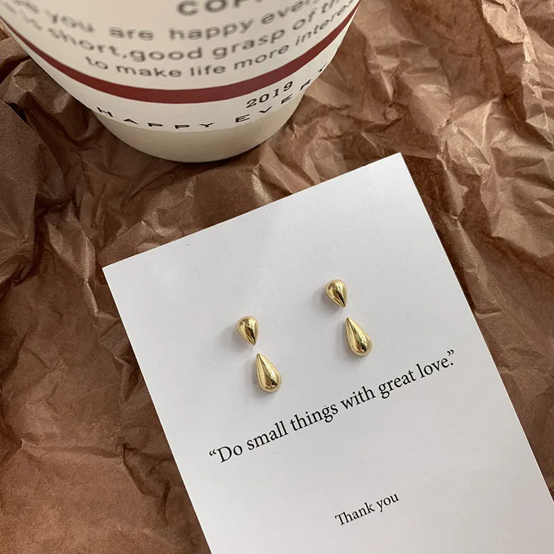 FTCY Water Drop Earrings For Women Irregular Geometry Claw Stud Earrings Luxury Korean Female Summer Jewelry