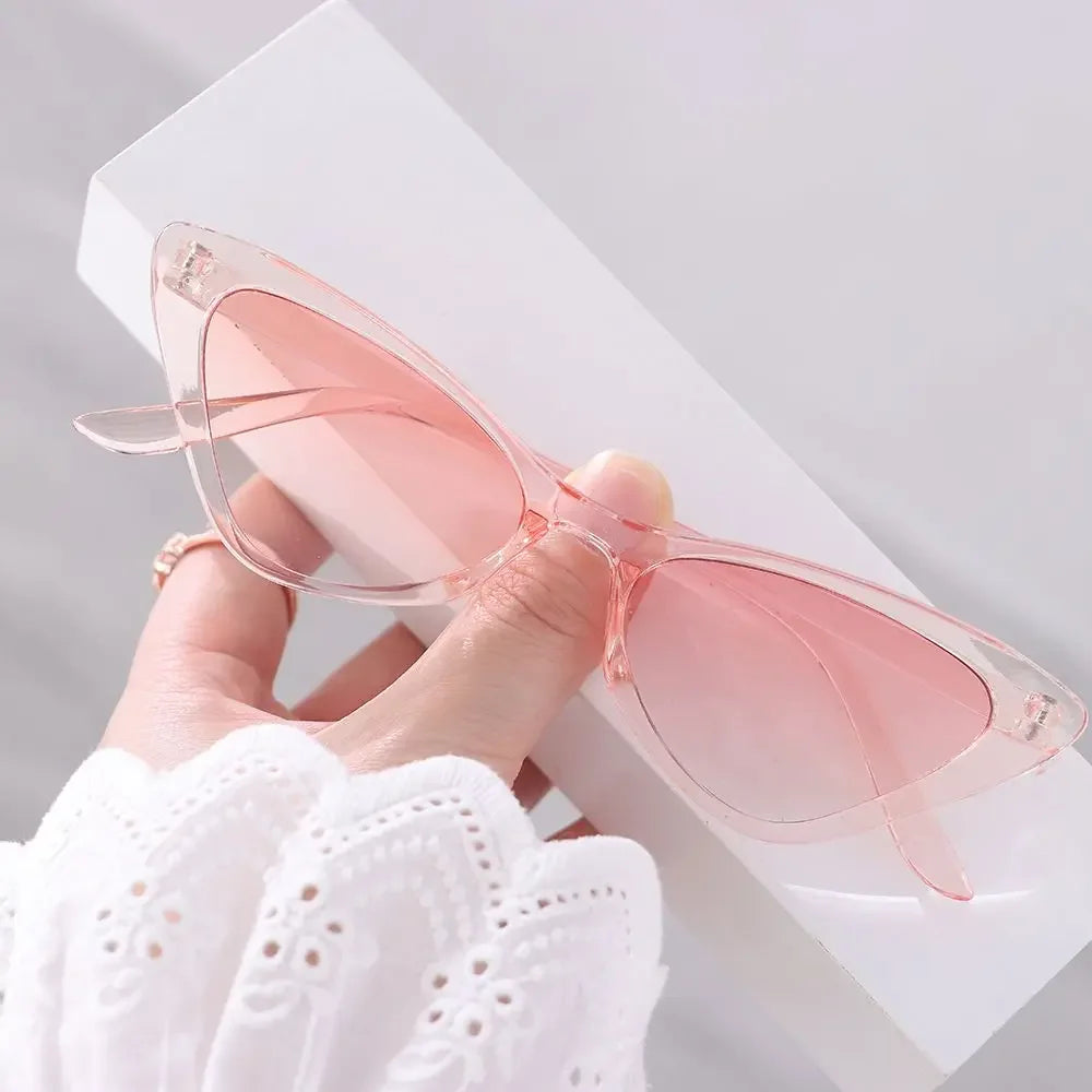 Vintage Small Cat Eye Sunglasses for Women Trendy Half-frame Sun Glasses UV400 Fashion Shades Eyewear Summer Anti UV Sunglasses