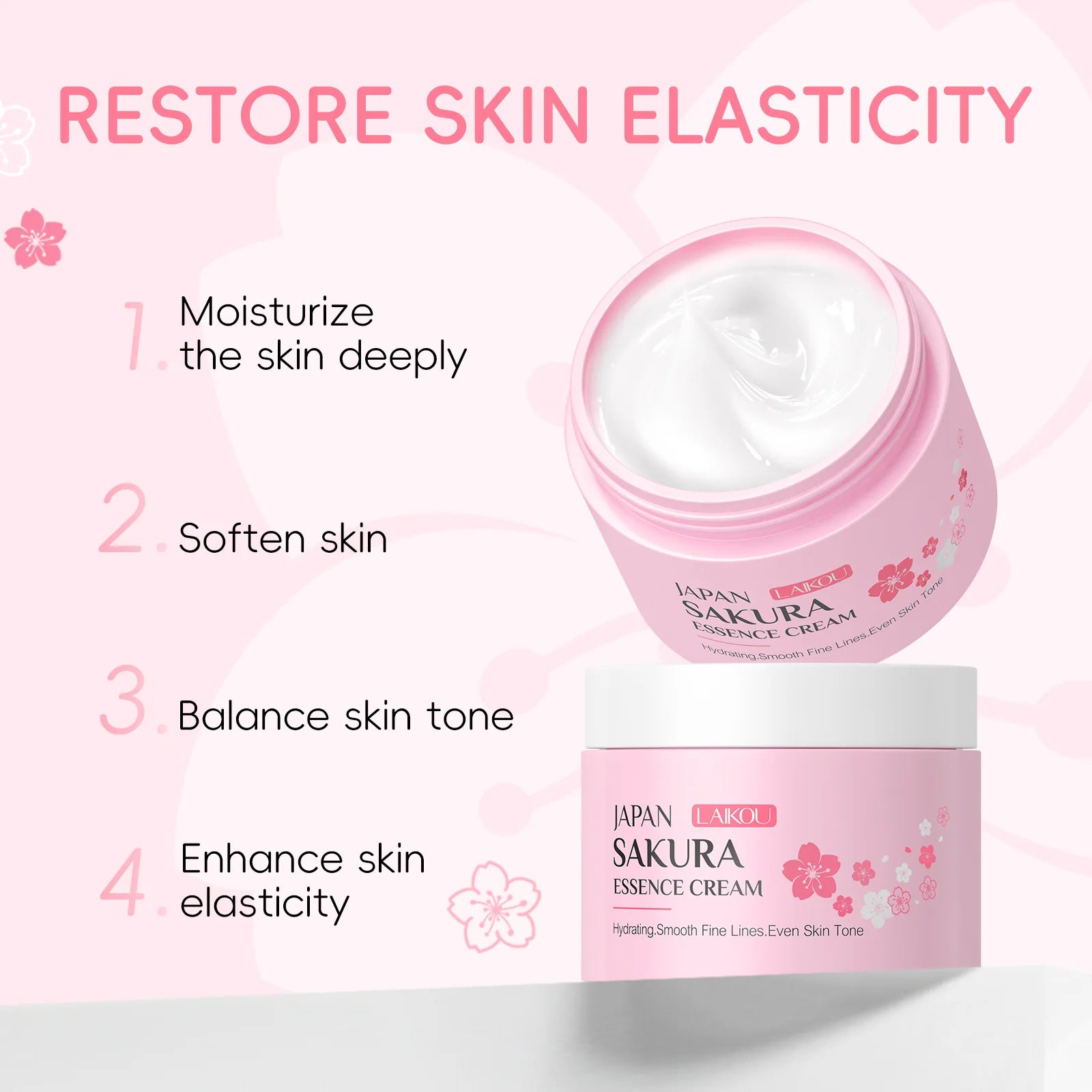 Laikou Sakura Essence Face Cream Anti-aging Remove Wrinkles Rich Cream Moisturizing Facial Serum Day Cream Winter Skincare