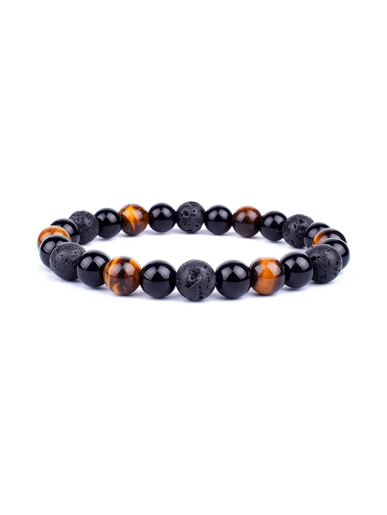 Triple Power Beaded Bracelet Tiger's Eye for Courage Obsidian Grounding & Pyrite for Wealth Natural Stones Healthy Care Jewelry