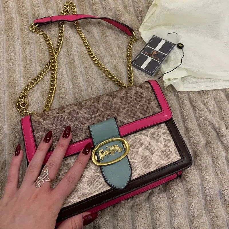 2024 Hot Deal Women'S Shoulder Bag Handbags Luxury Fashion Retro Chain Bag Brand Instagram Versatile Crossbody Small Square Bag