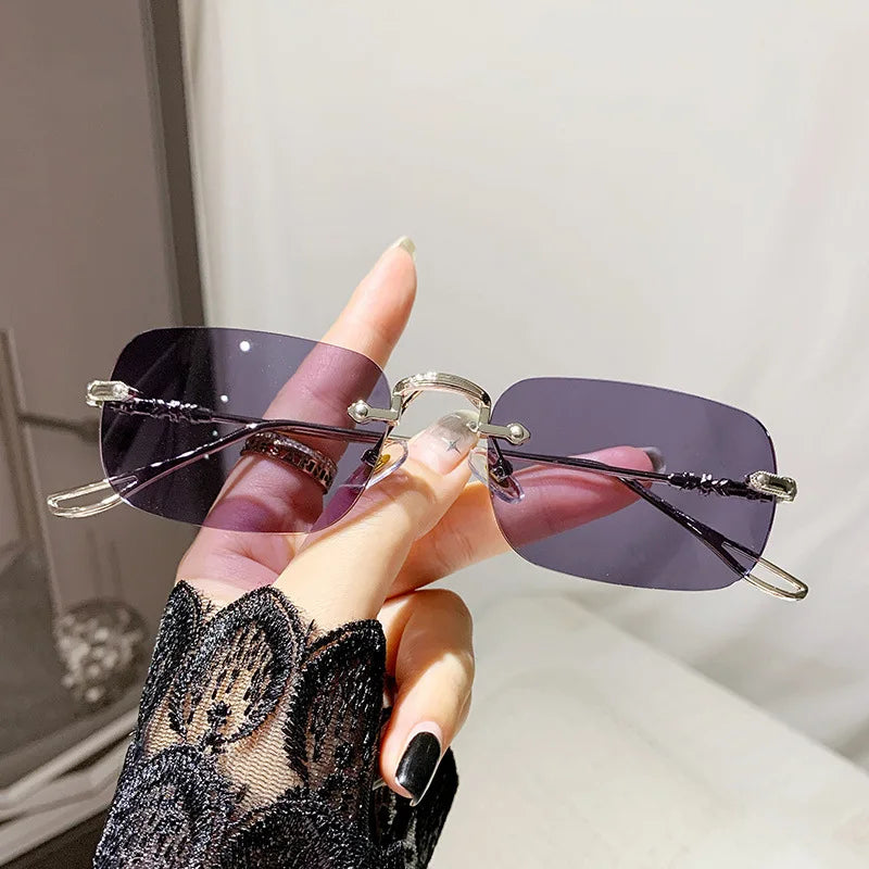 Photo-sensitive Color-changing Anti-blue-light Glasses, Rimless And Elegant Style For Women.2190