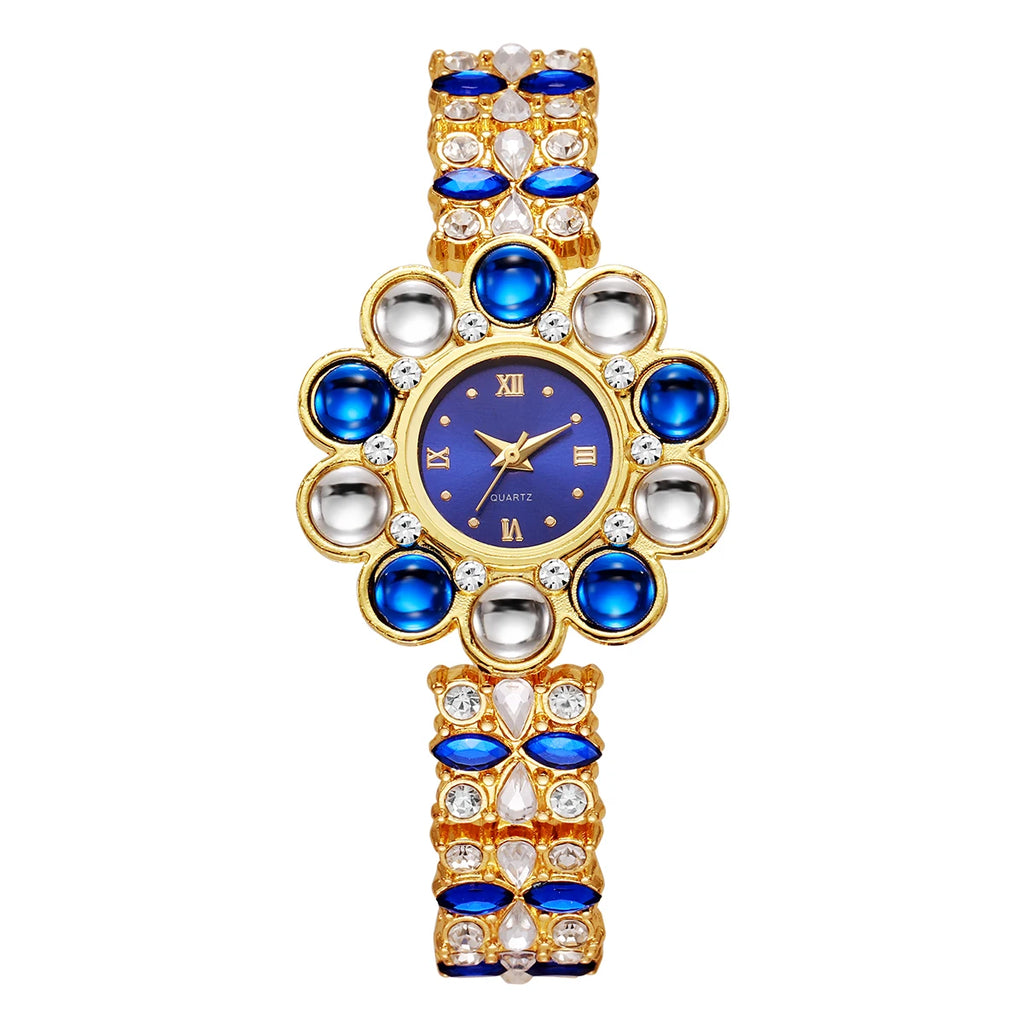 Luxury Rhinestone Women Watches Flower Dial Bracelet Quartz  Wristwatch for Ladies Clock Reloj Mujer