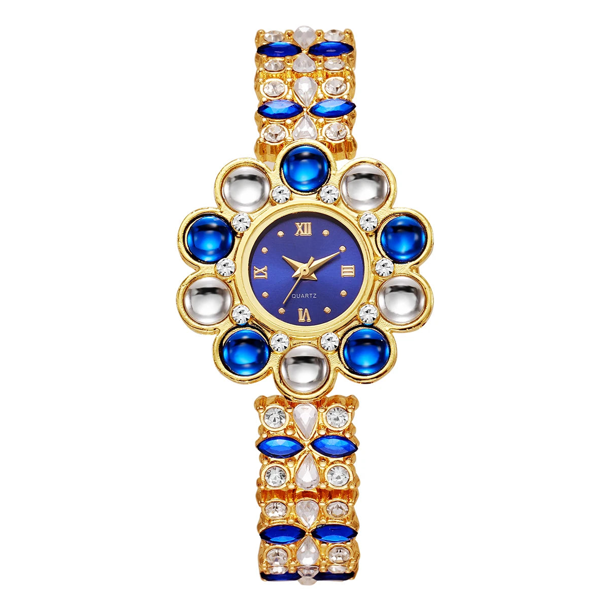 Luxury Rhinestone Women Watches Flower Dial Bracelet Quartz  Wristwatch for Ladies Clock Reloj Mujer
