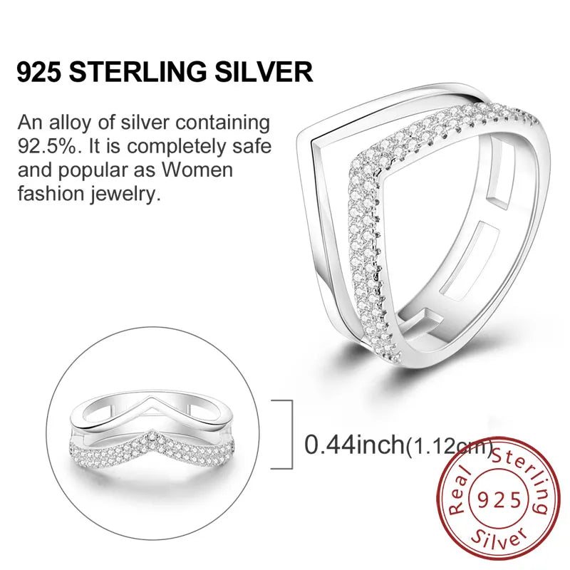 Rings Original 925 Sterling Silver Rings Bow Heart Sun Moon Star Zircon Rings For Women Jewelry Birthday Anniversary Gifts