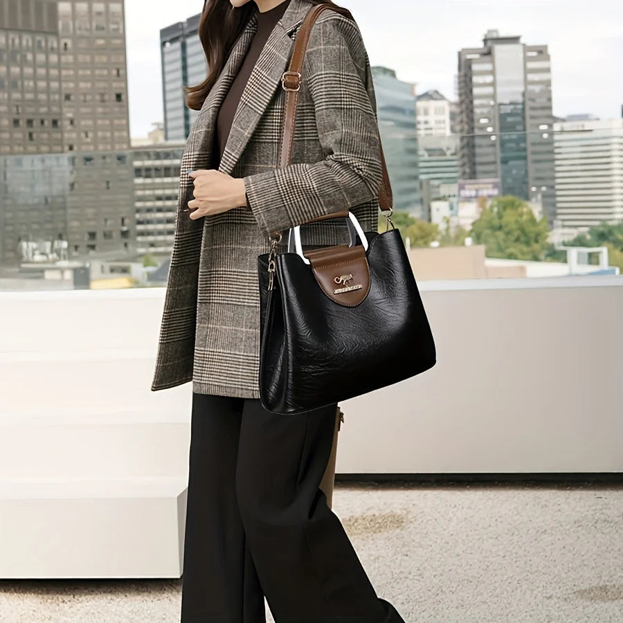 Women's Fashion Tote Bag with Multiple Pocket, Vintage Crossbody Bags for Women Daily Handbag Shoulder Bag, Phone Purse Pouch