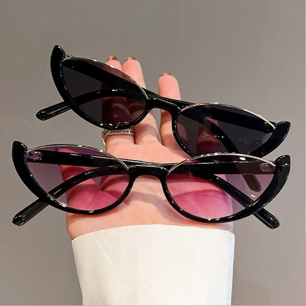 Vintage Small Cat Eye Sunglasses for Women Trendy Half-frame Sun Glasses UV400 Fashion Shades Eyewear Summer Anti UV Sunglasses