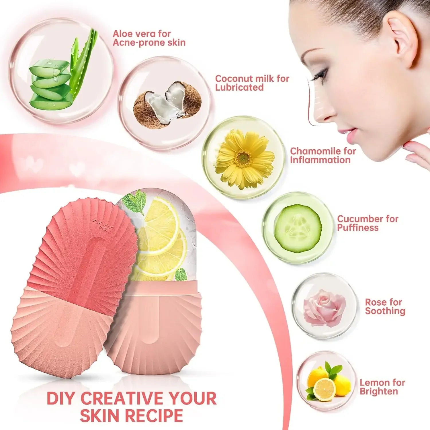Ice Facial Roller Skin Care Beauty Lifting Contouring Tools Ice Cube Trays Ice Globe Balls Face Massager Skin Care Tool