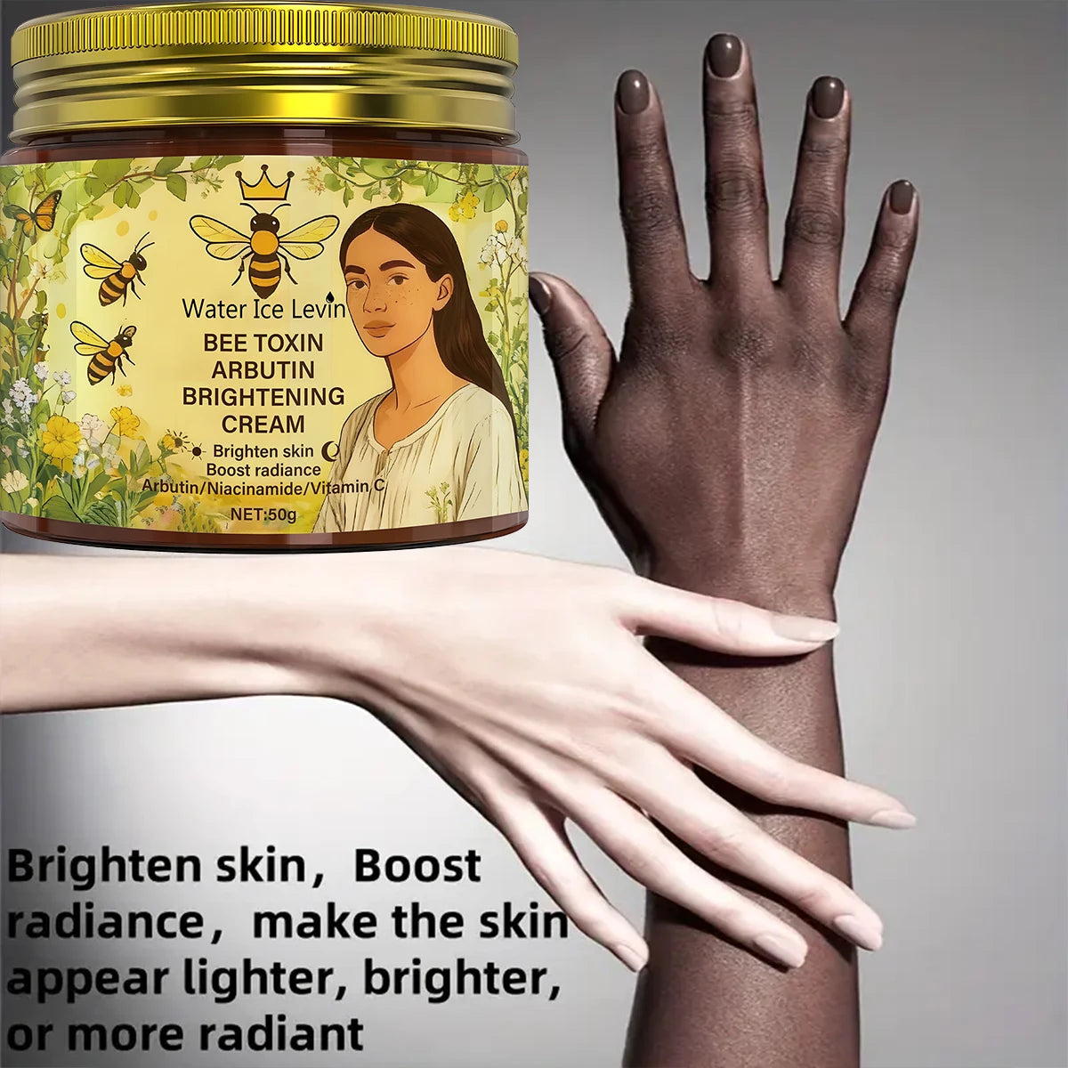Bee Toxin & Arbutin Brightening Cream | Retinol & Hyaluronic Acid Moisturizer for Soft, Glowing Skin