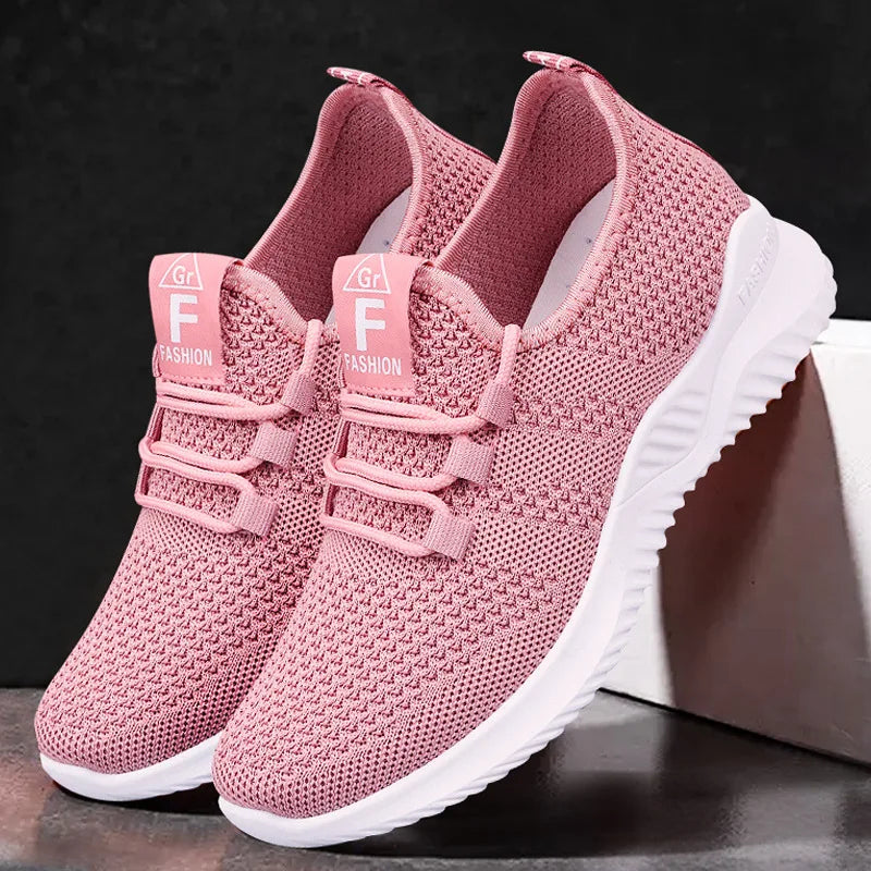 Spring Women Mesh Breathable Casual Shoes Woman Lace-up Vulcanized Shoes Ladies Platform Sneakers Female Shoes Zapatos De Mujer