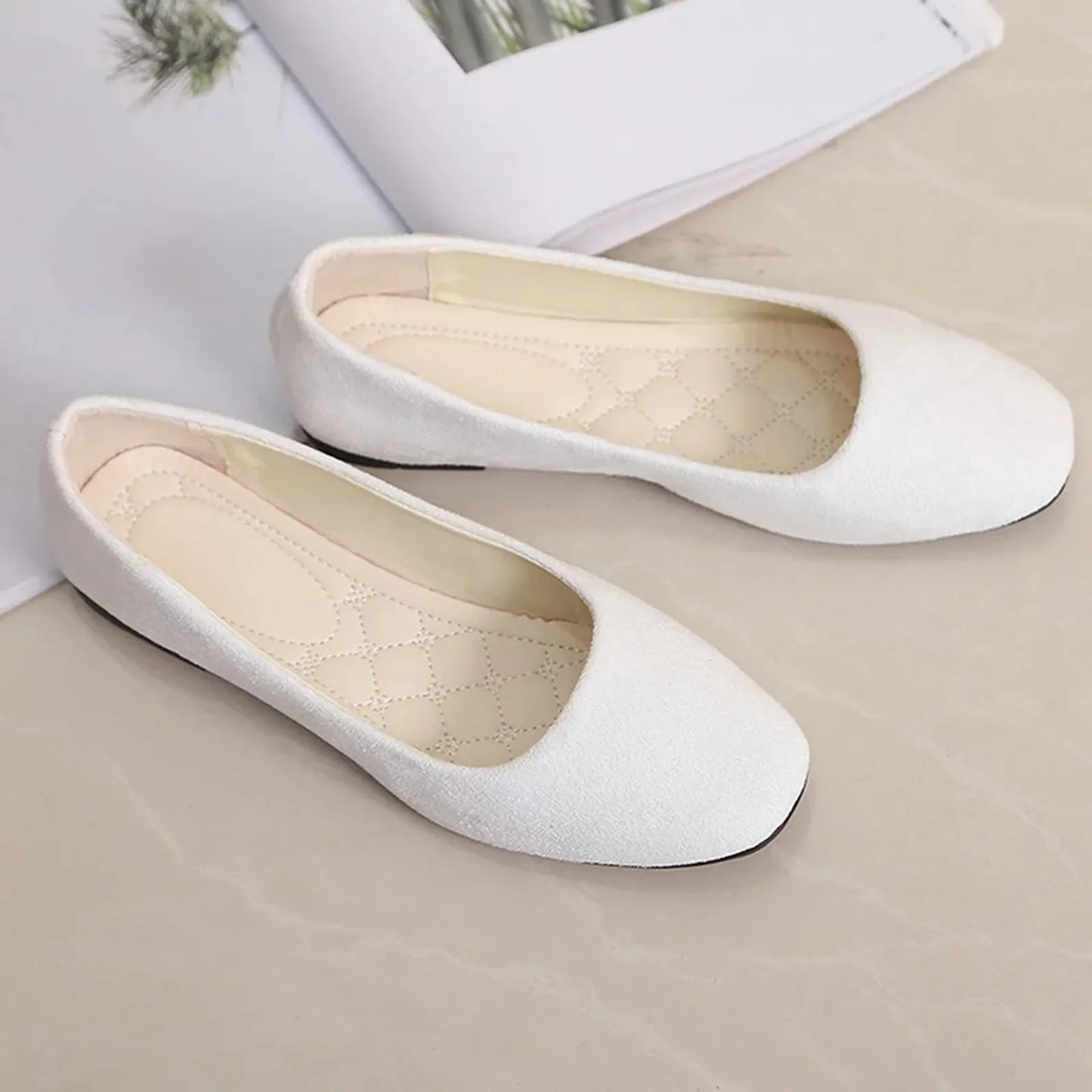 Women Ladies Slip On Flat Shoes Sandals Casual Ballerina Shoes Size Women'S Solid Color Thin Sole Casual Shoes