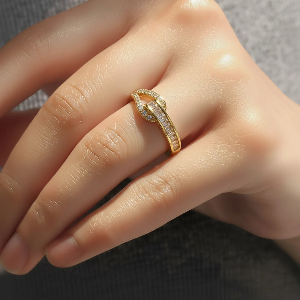 WDM Zircon Open Cubic Geometric Creative Design For Women Adjustable Finger Couple Rings Femme Wedding Jewley Party Gift