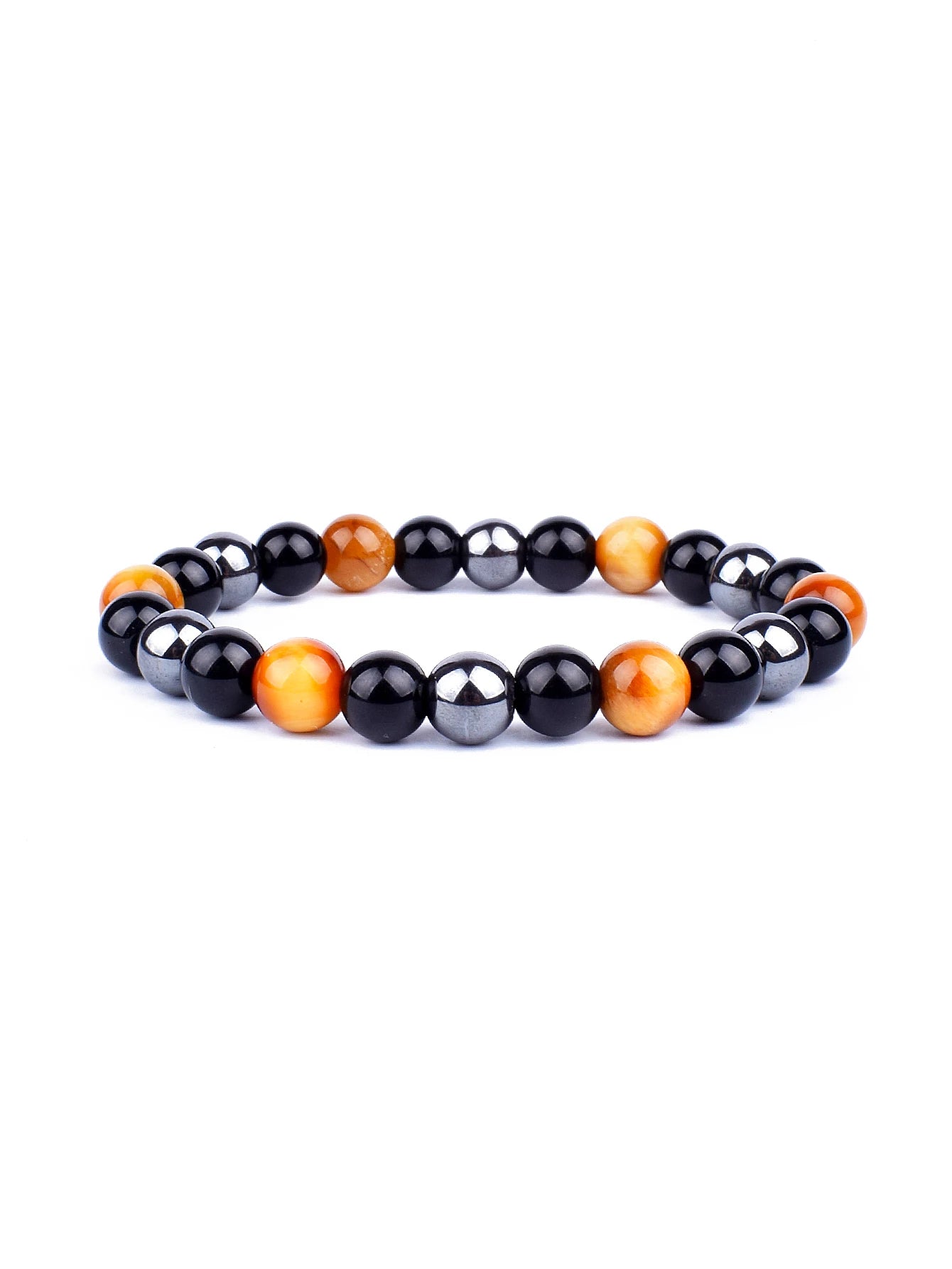 Triple Power Beaded Bracelet Tiger's Eye for Courage Obsidian Grounding & Pyrite for Wealth Natural Stones Healthy Care Jewelry