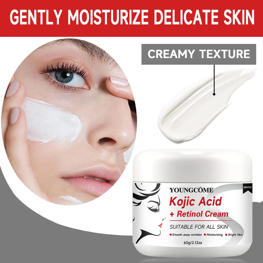 Kojic Acid+Retinol Cream,Anti-aging Cream Remove,Smooth wrinkles Face Cream For Moisturizer Whitening Brighten Skin Products