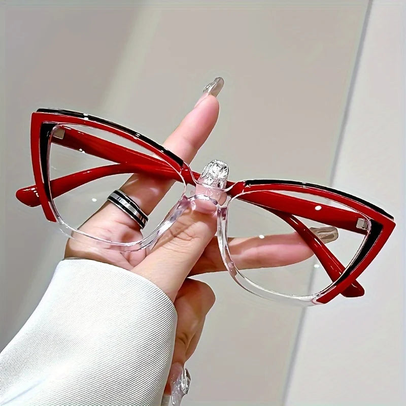 Vintage Cat-Eye Full Rim Reading Glasses Non-Prescription, PC Frame & Lens, Elegant Design, Range  1.0 to  4.0