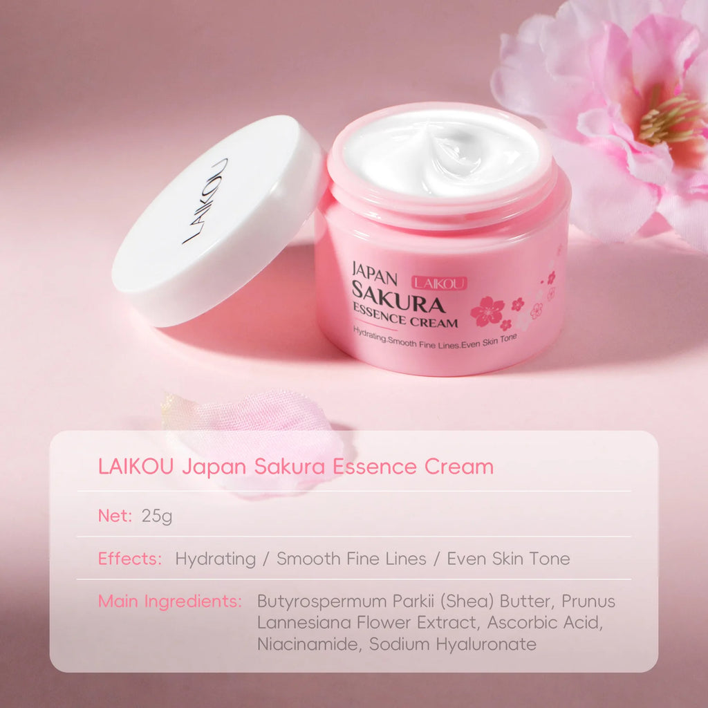 Laikou Sakura Essence Face Cream Anti-aging Remove Wrinkles Rich Cream Moisturizing Facial Serum Day Cream Winter Skincare