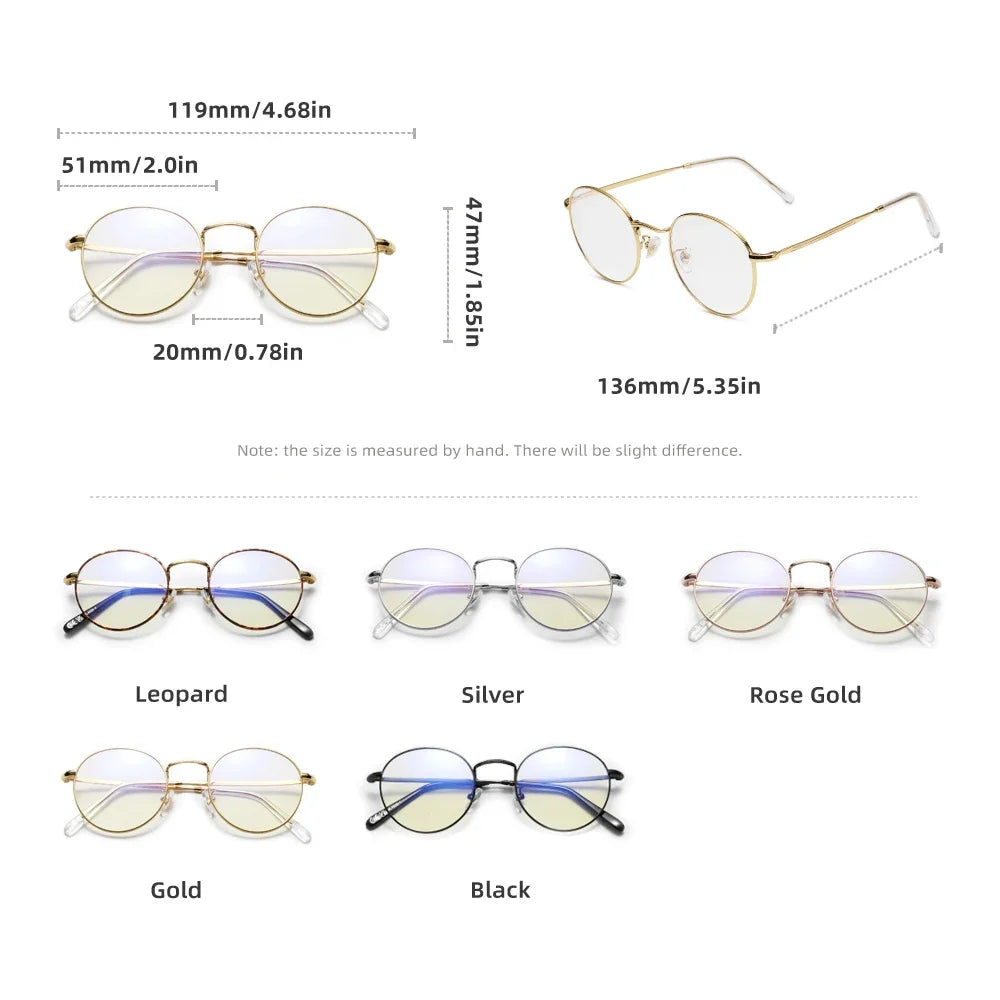 SPEEDHYUN Fashion Blue Light Blocking Glasses Men/Women Round Frame Eyeglasses Transparent Optical Lens Anti-Blue Ray Eyewear