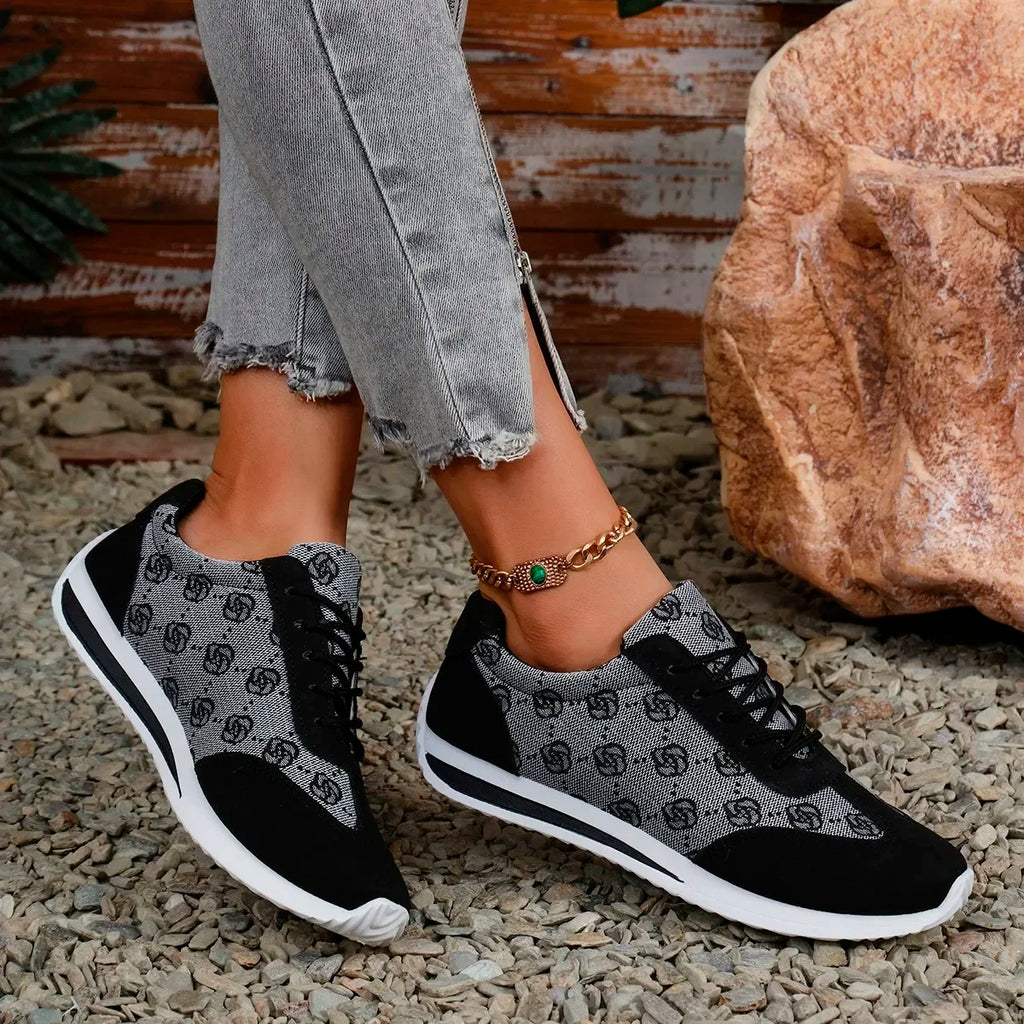 Women Thick Soled Cross Round Head Thin Fashion Shoes Women Comfortable  Breathable Casual Wear-resistant Shoes Zapatos De Mujer