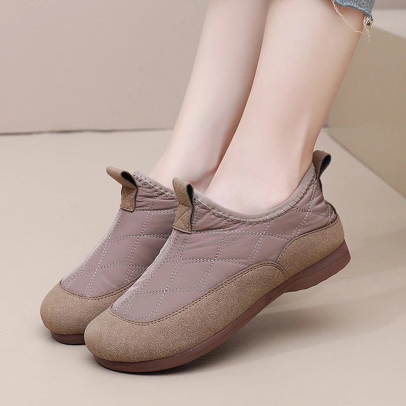 Winter Ladies Cotton Boots Soft Bottom Lightweight Comfortable Warmth Insulation New 2025 Style Women's Shoes Free Shipping