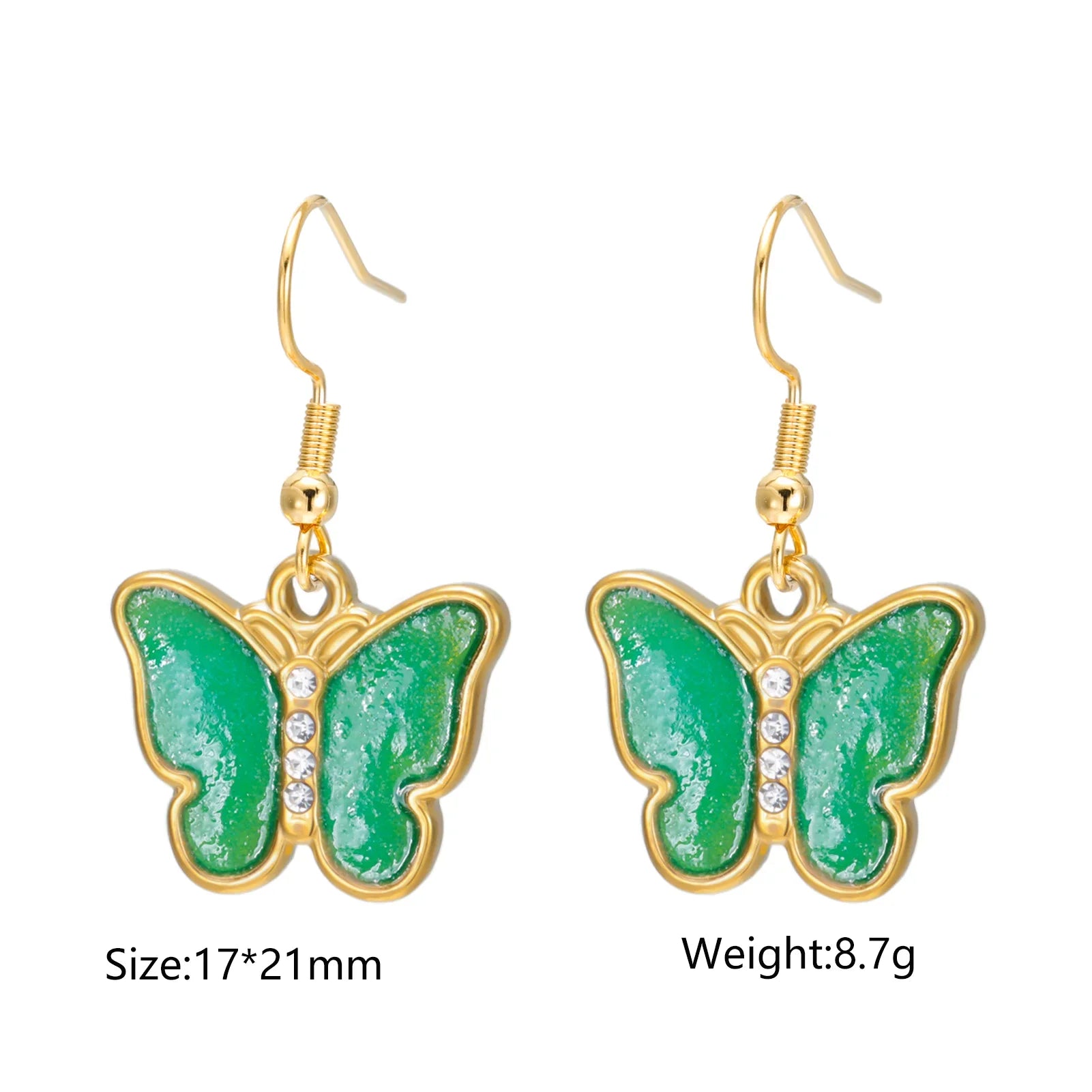 Cazador Stainless Steel Colorful Butterfly Earrings Drop Earrings For Women Girls Jewelry Party Birthday Gift Wholesale