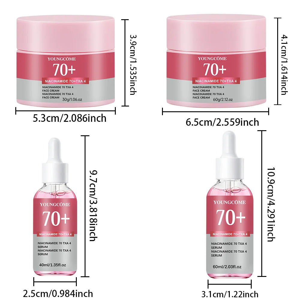 Nicotinamide Cream Essence Set Whitening Freckle Cream Remove Melasma Dark Spots Melanin Anti-Aging Shrink Pores Moisturizing