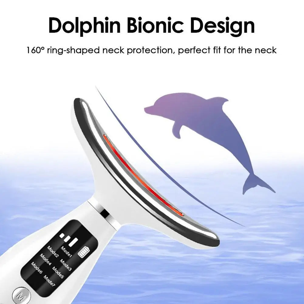 Neck Massager Facial Lift 7 Modes Electric Vibration Massage Skin Tightening LED Double Chin Neck Skin Care Beauty Instrument